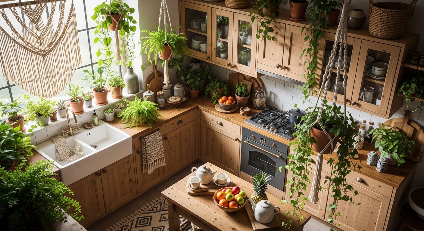 12 Cool Boho Above Cabinet Decor Kitchen