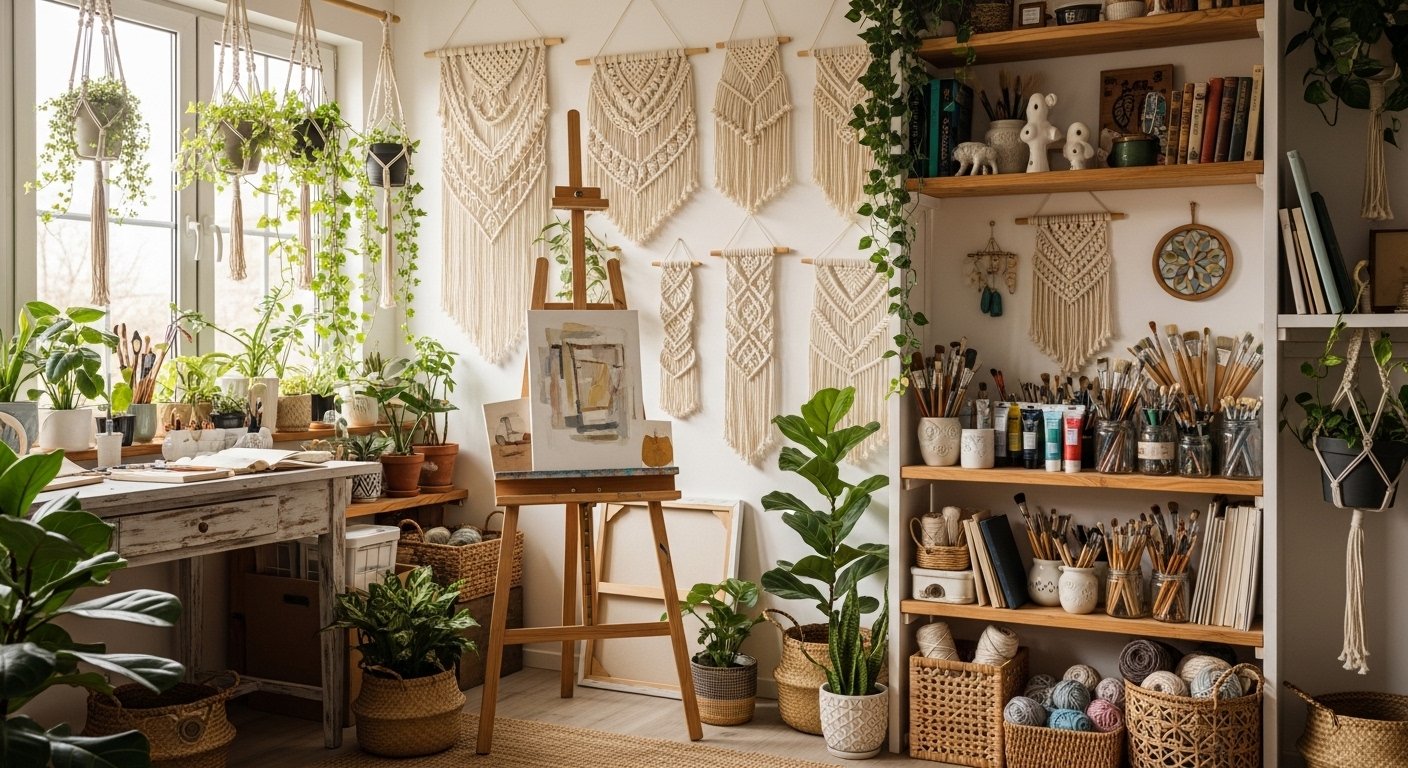 10 Cool Boho Home Art Studio