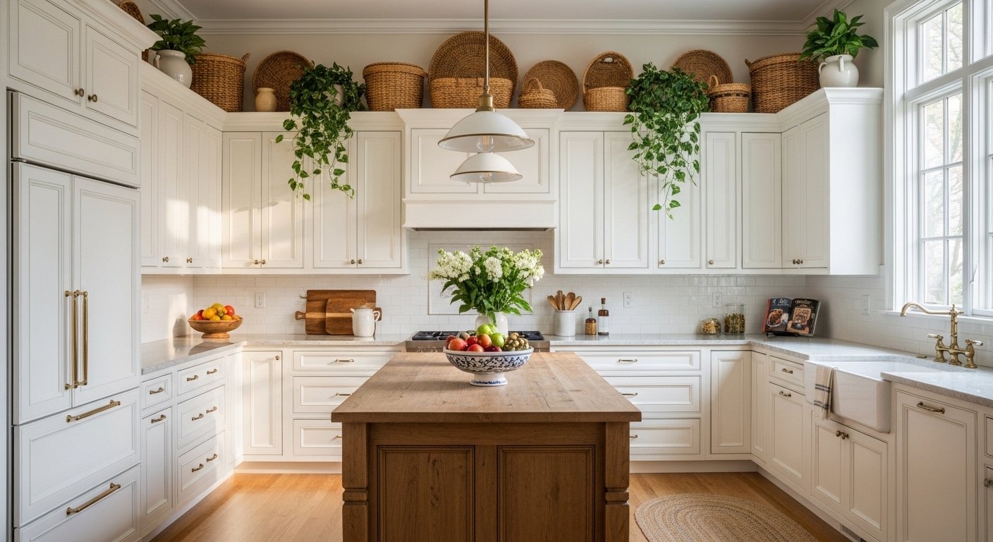 12 Easy Above Cabinet Decor Kitchen Aesthetic