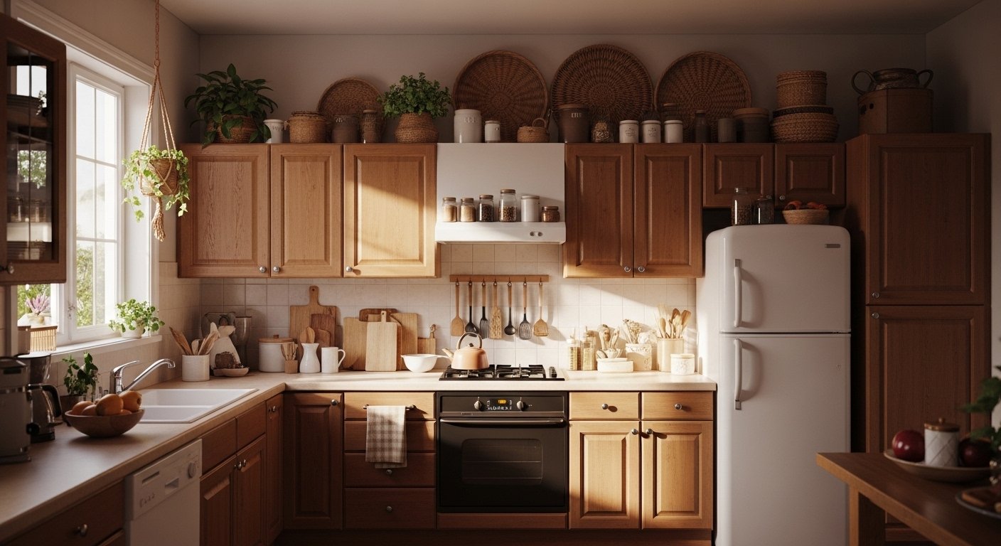 12 Fun Above Cabinet Decor Kitchen Diy
