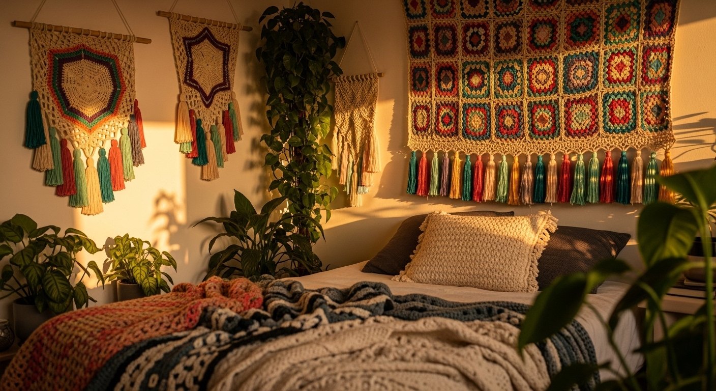 20 Quick Boho Crochet Home Decor